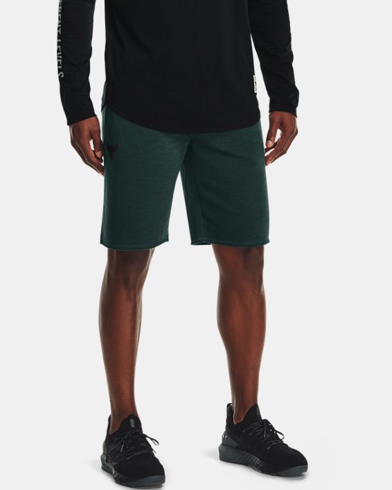 Men's Project Rock Charged Cotton® Fleece Shorts, Green, pdpMainDesktop image number 0